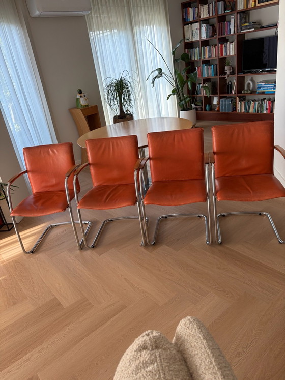 Tavolo da pranzo Leolux (130 cm) con 4 sedie da pranzo Leolux – Set da pranzo, Pelle, Metallo (photo 3 of 11)