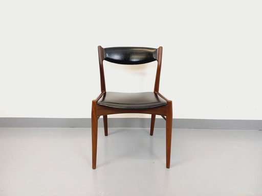 Chaise Scandinave Vintage en Teck et Skai des Années 50 60