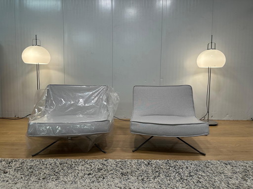 2x Newly Upholstered Ligne Roset Pop Lounge Armchairs