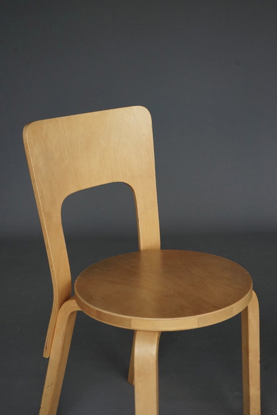 Image 1 of Model 66 Chairs attributed to Alvar Aalto, 1980s, Set of 2