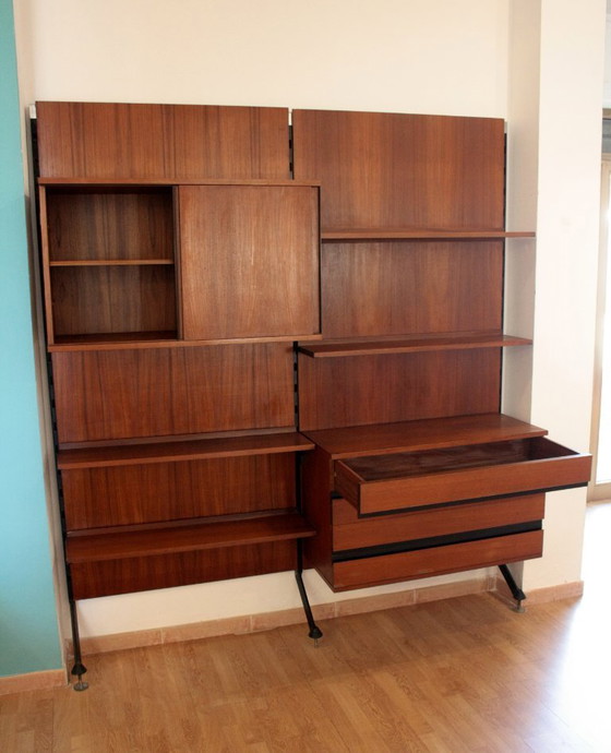 Image 1 of "Urio" modular wall system by Ico and Luisa Parisi for MiM 1957, two-module bookcase, Italy, 1960s