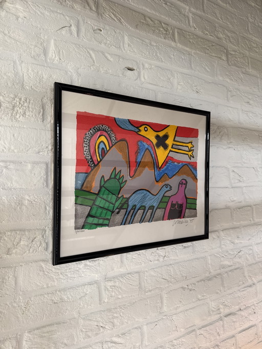 Abstracte litho van Corneille.