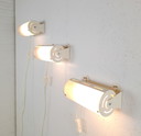 Lot de 3 appliques murales vintage Ikea Smyg en métal/plastique blanc
