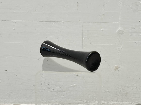 Image 1 of Black mid-century design glass vase
