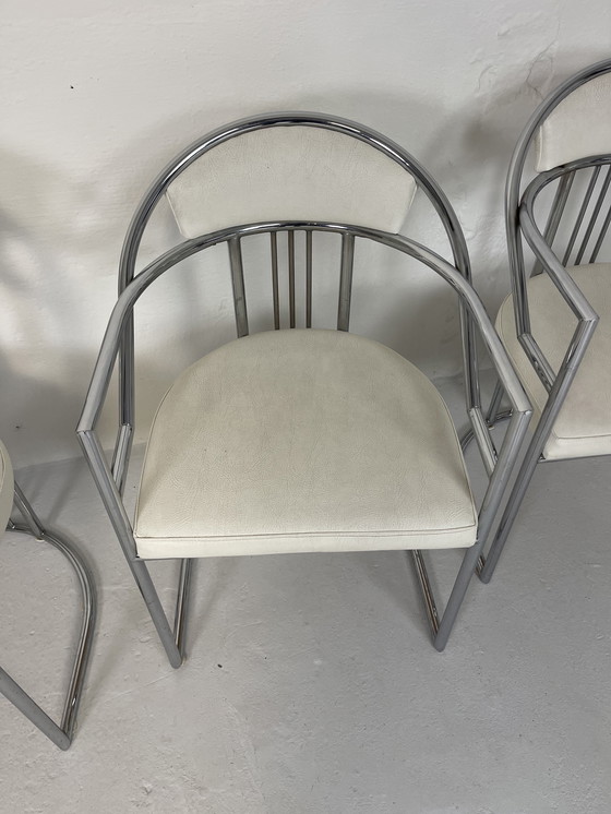 Image 1 of Italiaanse stoelen vintage retro Artdeco crocodile 80's