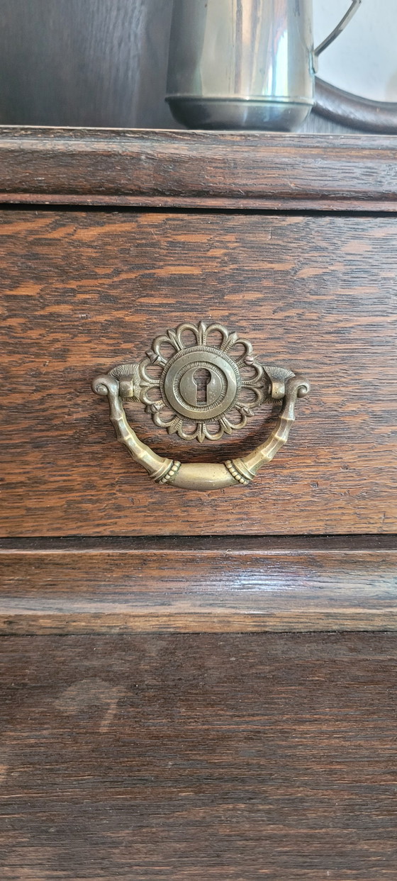 Credenza antica con piano espositivo – inizio XX secolo – Credenze con vetrina, Wood, Brass (photo 9 of 15)