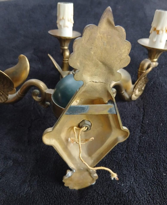 Image 1 of Seltene Wandleuchte im Empire-Stil aus Bronze in Schwanenform