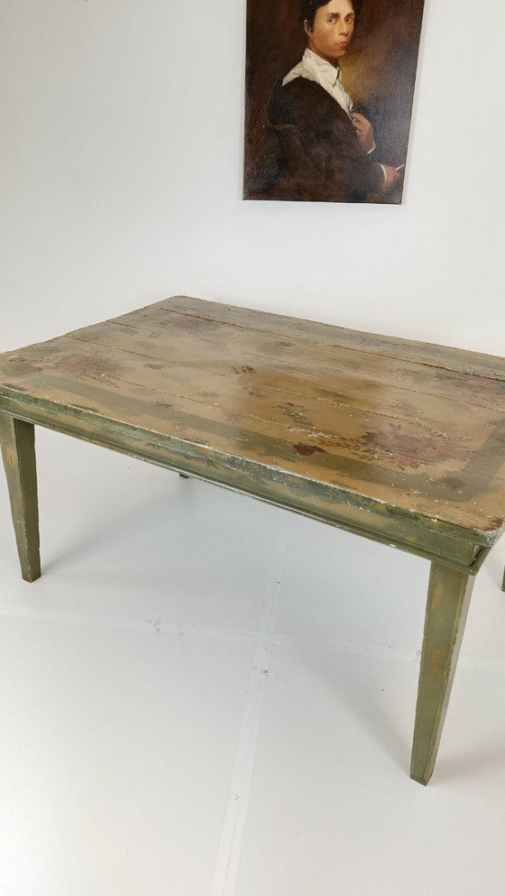 Image 1 of Antique Swedish painted dining table