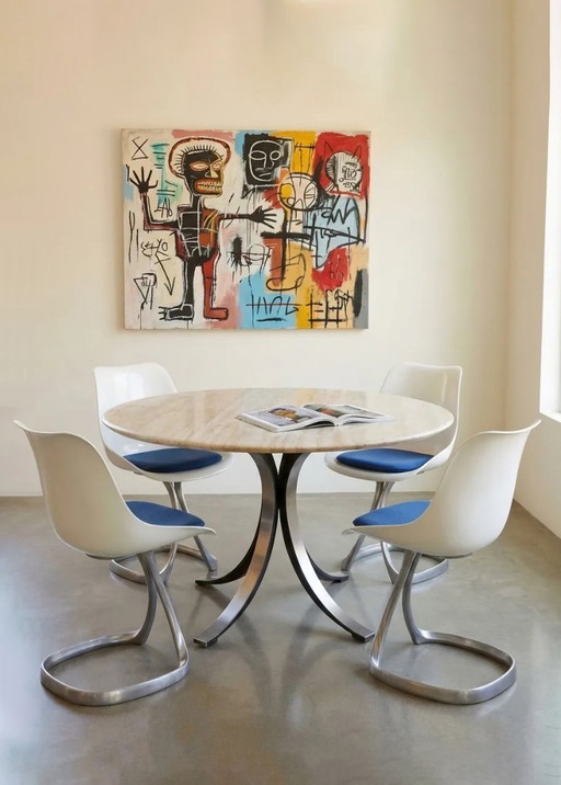 Ensemble Salle à Manger, Table Borsani T69 et 4 chaises Michel Charron