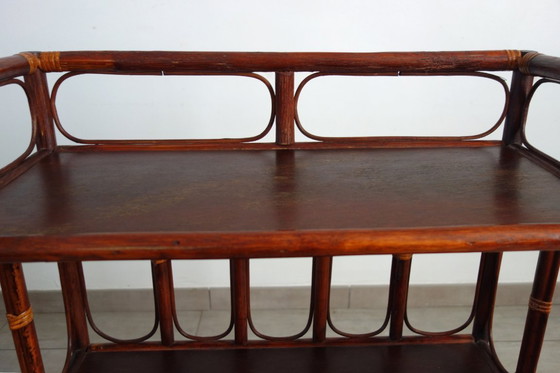 Image 1 of Vintage bamboe en rotan plank