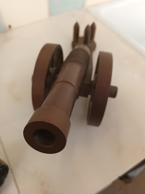 Image 1 of Messingkanone, handgefertigt auf einer Drehbank aus den 1980er Jahren