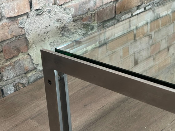 Metaform M-1 - verre | Metaform Design, Tables basses, Métal, Argenté, Minimalisme (photo 3 sur 7)