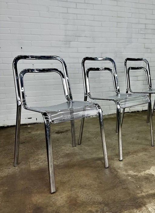 3x Arrben chair - full chrome, 70s, very good condition