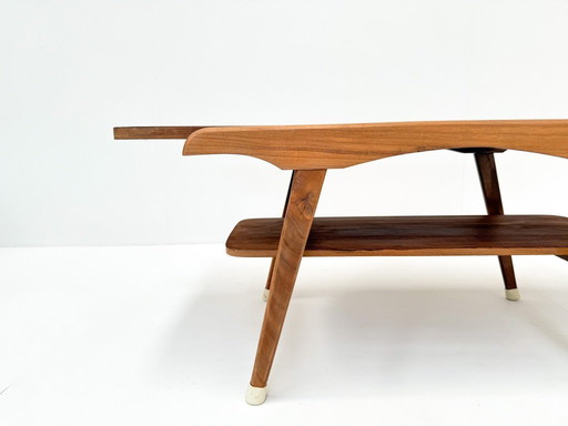 Mid-Century Coffee Table with Reversible Teak/Formica Top, 1950s