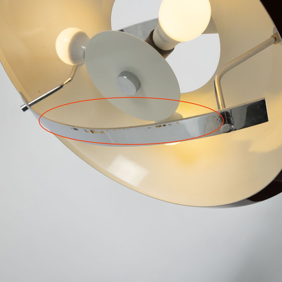 Image 1 of Red Metallic En Chrome 70s Hanglamp