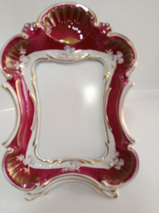 Elegante marco de fotos de porcelana vintage