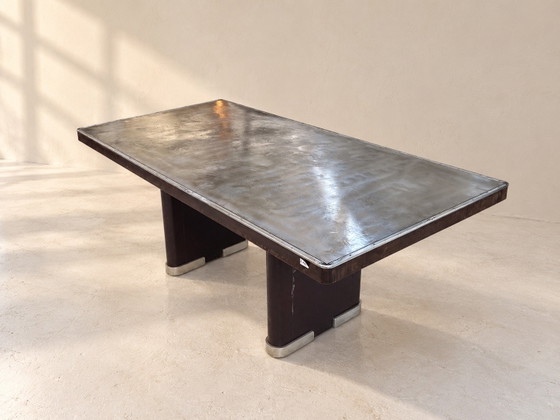 Table Vintage Ahrend Oda - Design Industriel Néerlandais, Tables de salle à manger, Métal, Aluminium, Noir (photo 4 sur 5)
