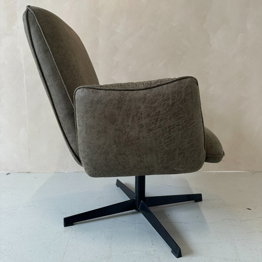 Poltrona Lugo Ecopelle verde muschio