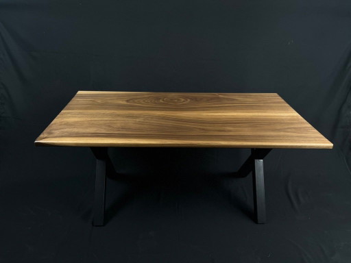 Couchtisch aus geräuchertem Walnussholz – salontafels, Metal, Wood