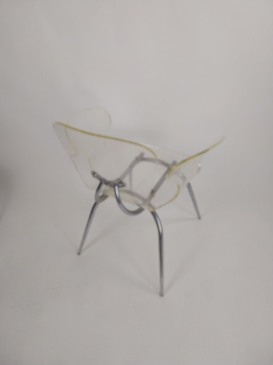 1x 1970s transparent perspex armchair with chrome base – Plexiglass (photo 3 of 7)