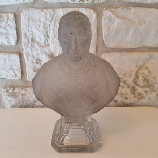 Antieke kristallen buste van St Louis Paus Pius IX