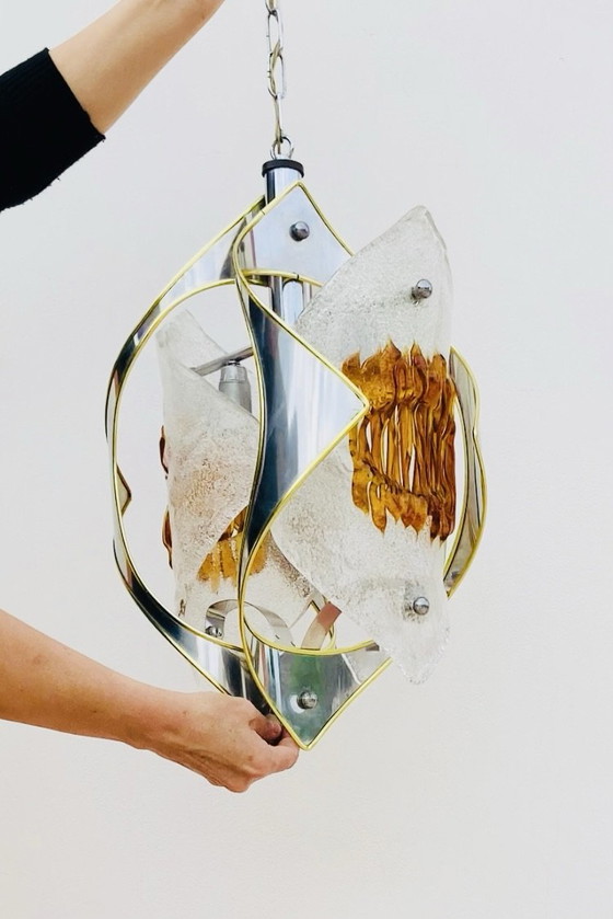 1970s Space-Age Murano pendant light by Toni Zuccheri – VeArt, Pendant lamps, Glass, Metal (photo 10 of 10)