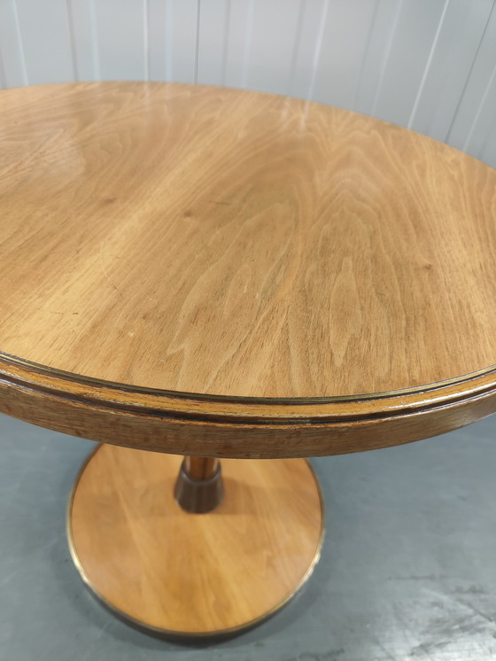 Image 1 of Tavolino da caffè rotondo bicolore Streamline Art Deco Tavolino da caffè rotondo