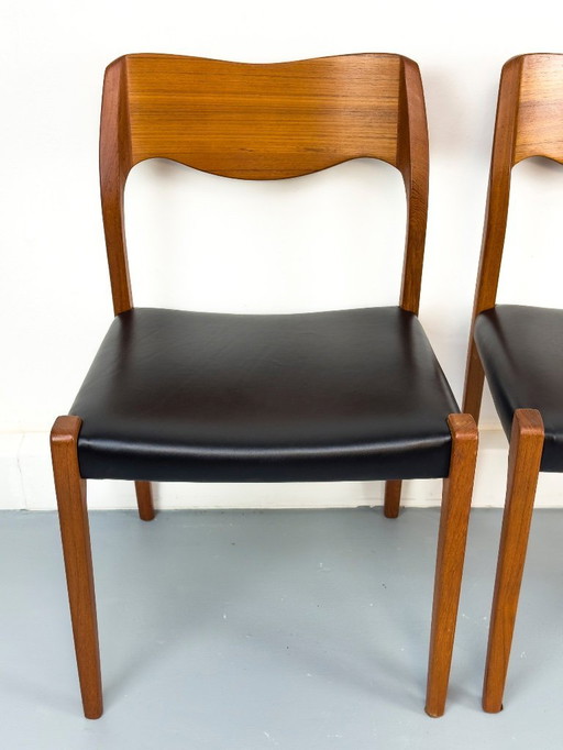Teak Model 71 Dining Chairs by Niels Otto Møller, Set of 4