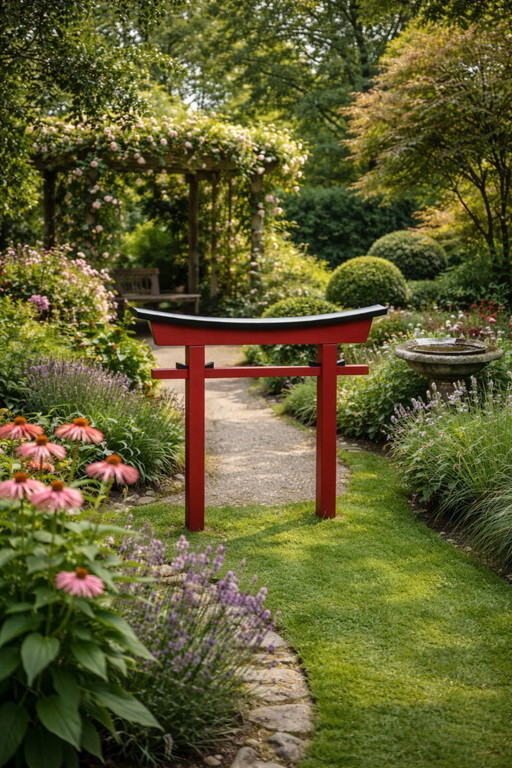 Handgemaakte Japanse tuinpoort (torii) van hout – model Torii 021 nieuw