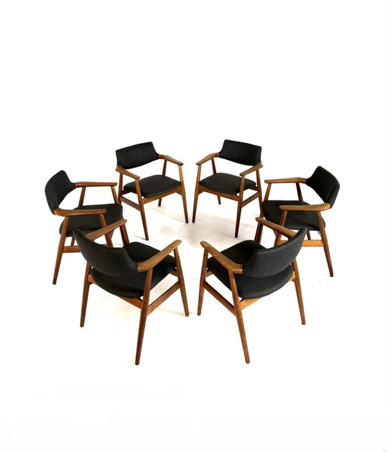 6x GM11 restaurées, Glostrup Møbelfabrik ‘60 – Chaises de salle à manger, Wood, Wool (photo 14 of 15)
