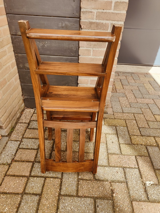 Image 1 of Wooden library step stool / chair