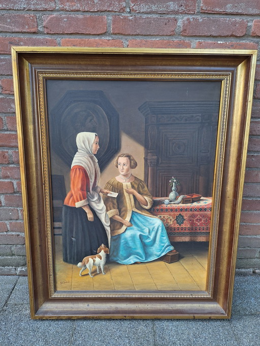 Beautiful painting by Johan Lentink inspired by 17th century style Holland Masters