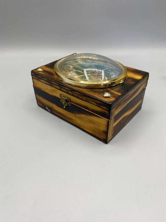 Caja de recuerdo de madera flameada, cabujón panorámico de Puy de Dôme – Objetos decorativos, Wood, Metal (photo 3 of 8)