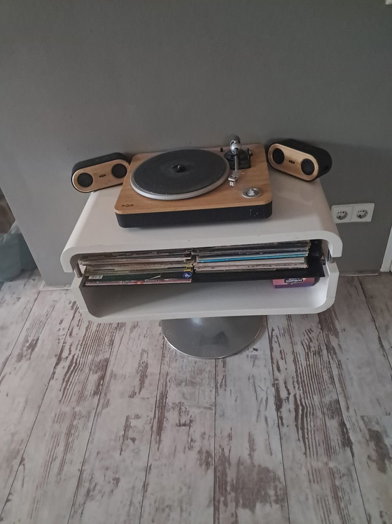 70's Vintage Space Age Side Table Draaibaar – Bijzettafels, Metal, Plastic (photo 6 of 6)