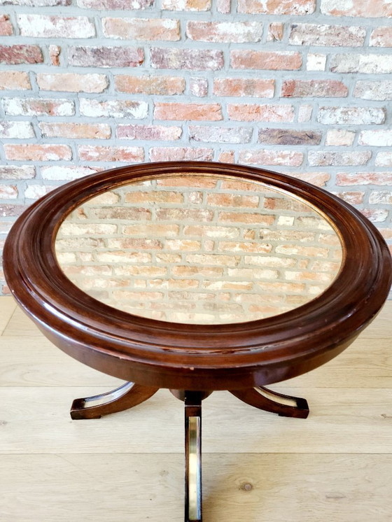 Image 1 of Mesa auxiliar con tapa de latón estilo Imperio/Hollywood Regency