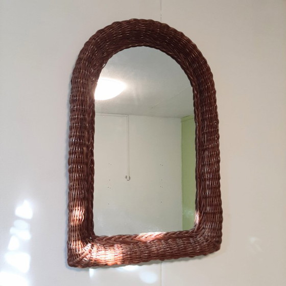 Image 1 of Vintage rotan spiegel