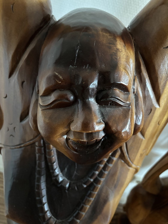 Image 1 of Bouddhas debout en bois massif