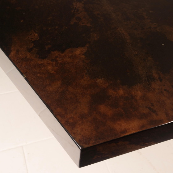 Mesa de comedor de pergamino Mod. 2007D de Willy Rizzo & Nucci Valsecchi para TURA Milano – Mesas de comedor (photo 20 of 20)