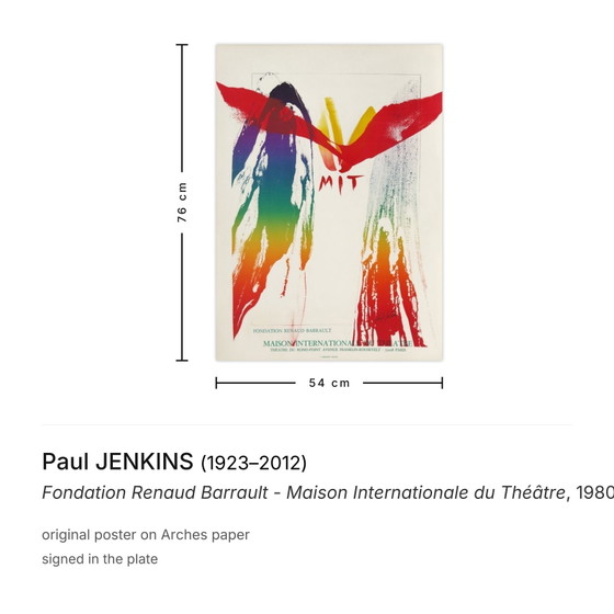 Image 1 of Paul Jenkins Renaud Barrault Foundation – International Theatre House Poster
