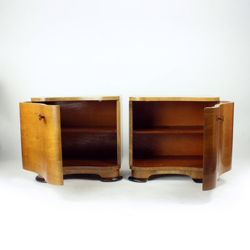 Art Deco Bedside Tables By Jindřich Halabala For Up Závody, 1930s