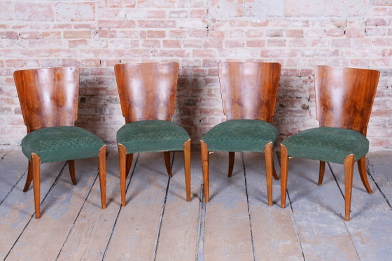 Set of 4 Original Art Deco Chairs, J. Halabala, UP Zavody, Chrome, Czech, 1940s – UP Závody, Dining chairs (photo 7 of 12)
