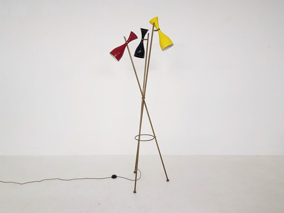 Image 1 of Midcentury "Triennale" Arredoluce Style Diabolo Floor Lamp, Italy, 1960s