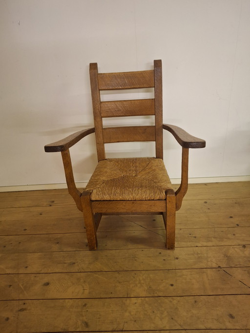 Brutalist Oak Armchair