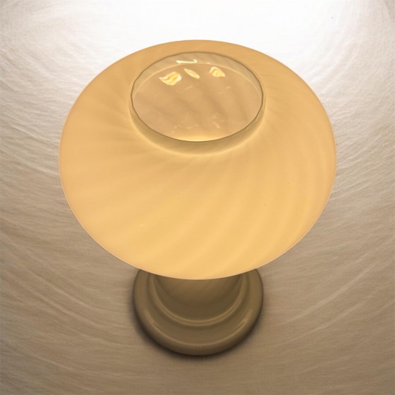 ✨ Vintage Murano Table Lamp | Mushroom Swirl | Lattimo | 1960s–70s | Mint Condition – Glass (photo 9 of 15)