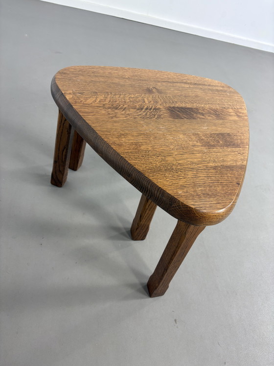 2 tavolini impilabili triangolari in rovere, stile brutalista Chapo, anni '70 – Wood (photo 5 of 7)