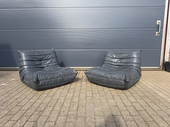 Image 1 of Ligne Roset Togo 100% auténtico, 3 oz y 2 oz en piel gris.