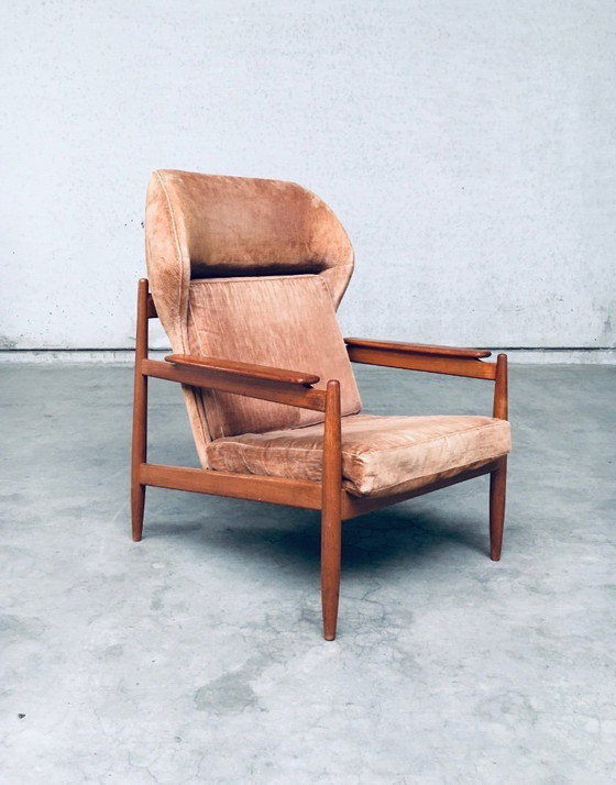 Image 1 of Set di poltrone con schienale ad ala in stile scandinavo di metà secolo, Danimarca, anni '60