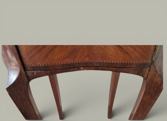 Image 1 of Table d’appoint style Louis XV - Marqueterie bois de rose - Epoque XIXème 