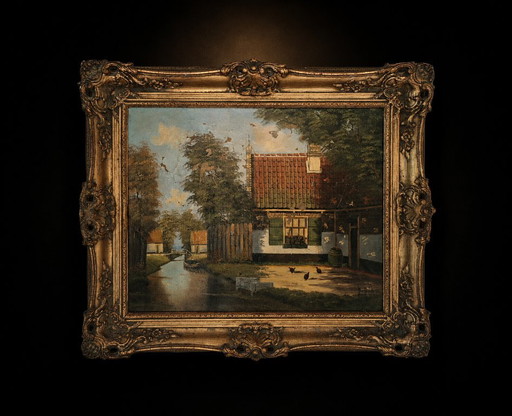 Red Roof – schilderijen tekeningen, Canvas