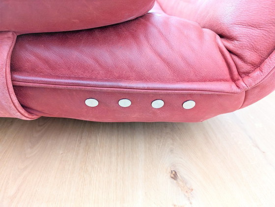 Image 1 of Original Koinor Free Motion 2 Edit Sofa Couch Eiche Leder rot